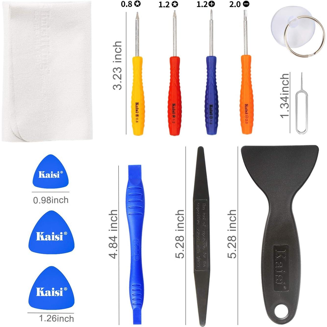 Kaisi Professional Electronics Opening Pry Tool Repair Kit with Metal Spudger Non-Abrasive Nylon Spudgers and Anti-Static Tweezers for Cellphone iPhone Laptops Tablets and More, 20 Piece