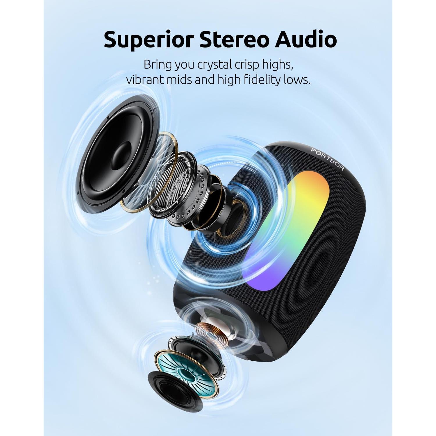 Altavoz Bluetooth PORTBOR KBR-SP02 3000mAh IPX5 Portátil