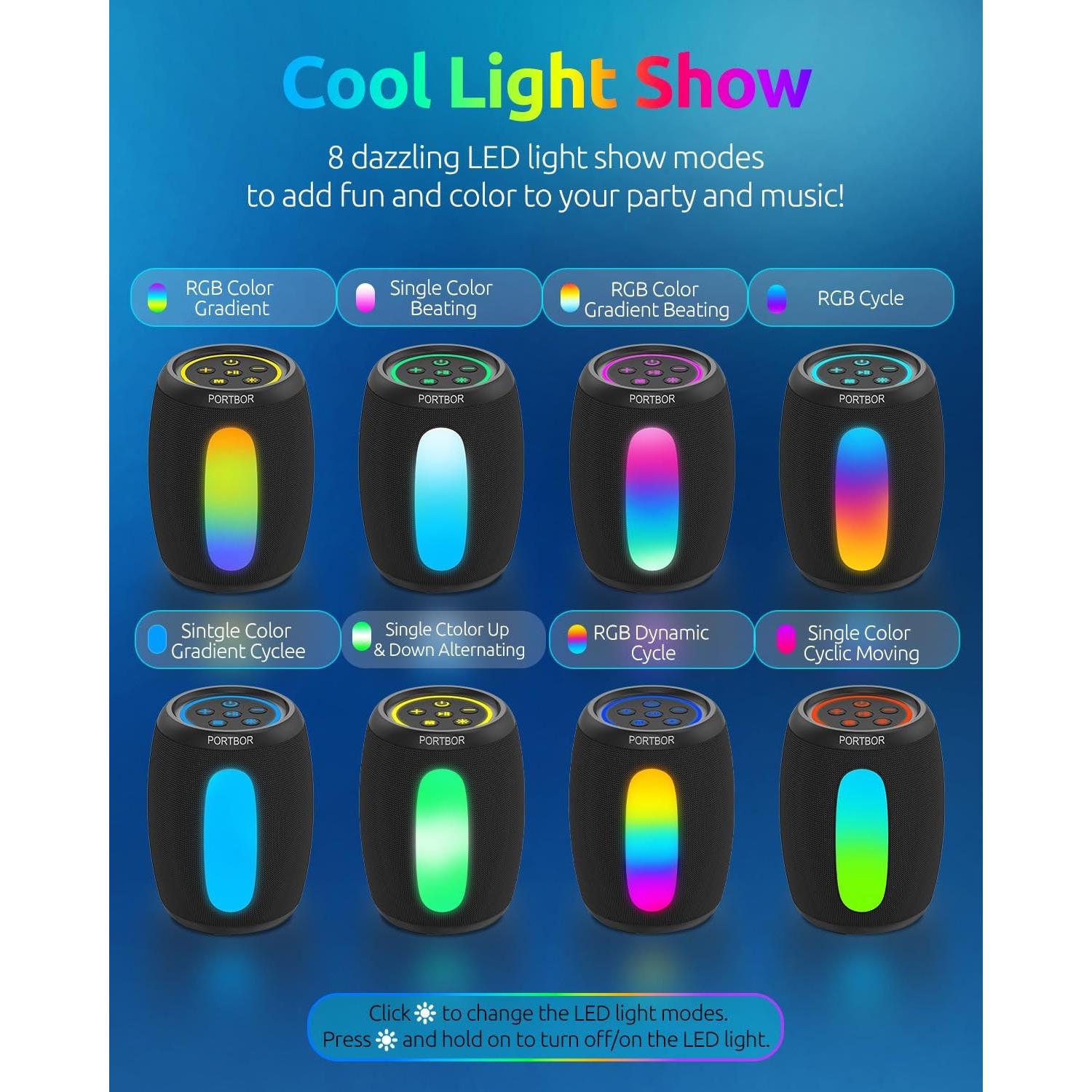 Altavoz Bluetooth PORTBOR KBR-SP02 3000mAh IPX5 Portátil