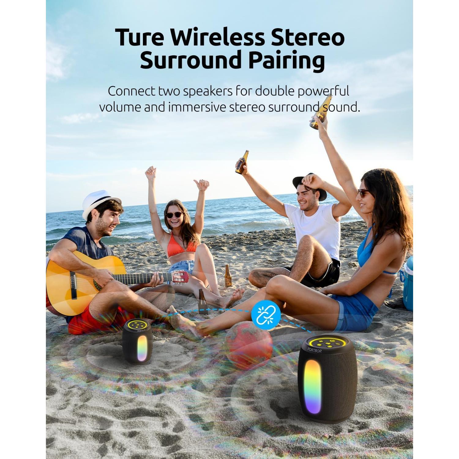 Altavoz Bluetooth PORTBOR KBR-SP02 3000mAh IPX5 Portátil