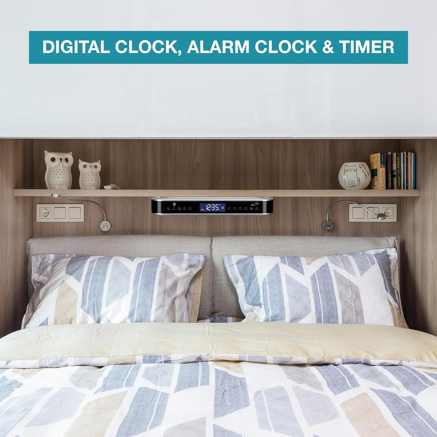 Altavoz Estéreo Bluetooth iLive con Luz LED y Reloj Digital