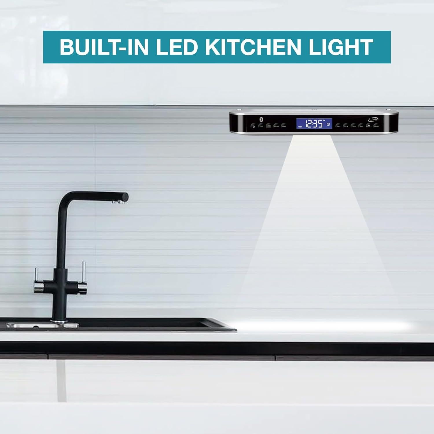 Altavoz Estéreo Bluetooth iLive con Luz LED y Reloj Digital