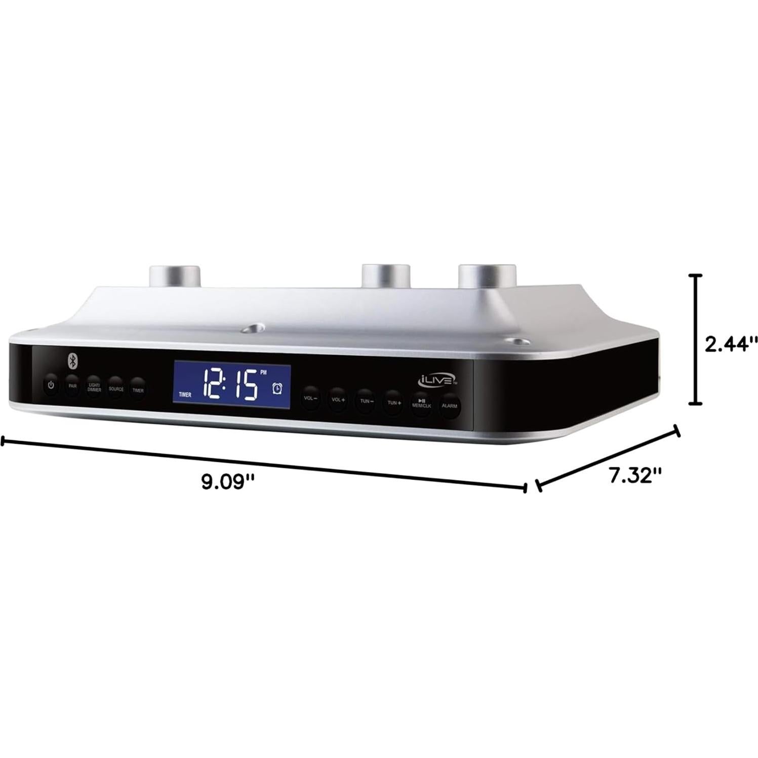 Altavoz Estéreo Bluetooth iLive con Luz LED y Reloj Digital