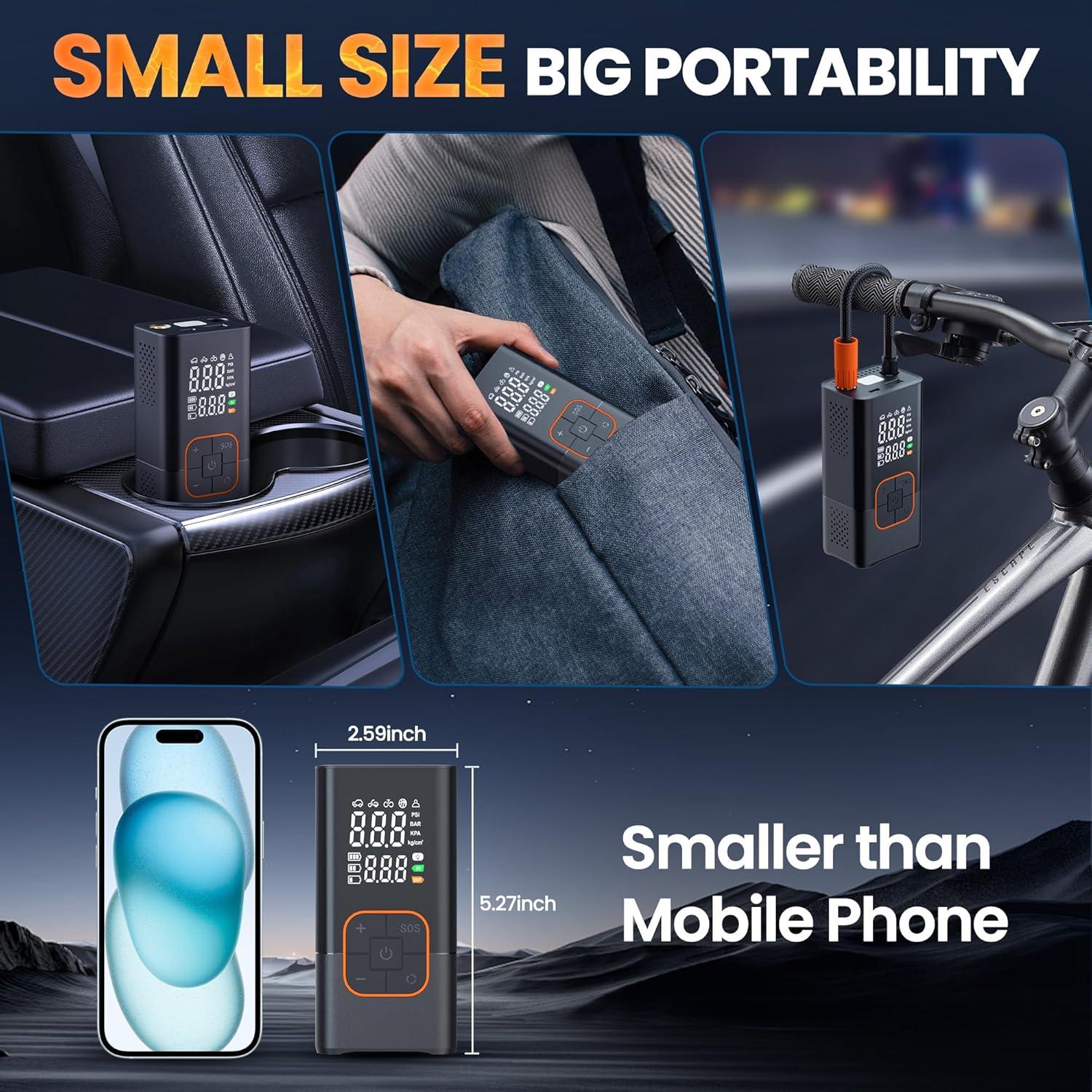 Compresor de Aire Portátil Lamfurart 150 PSI Bomba 20000mAh