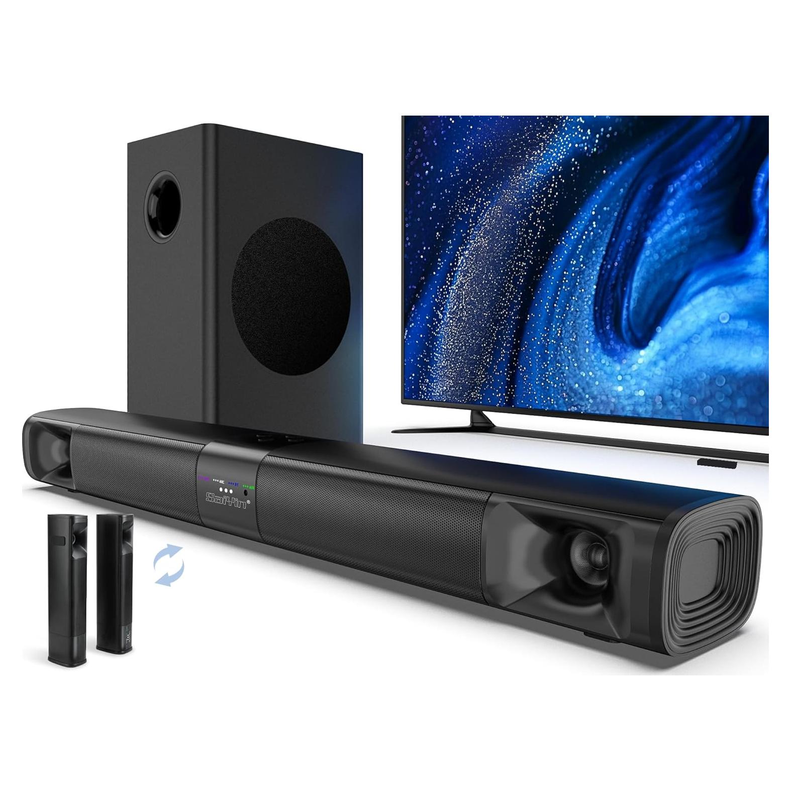 Barra de Sonido Saiyin DS6541SPB 100W con Subwoofer y Bluetooth
