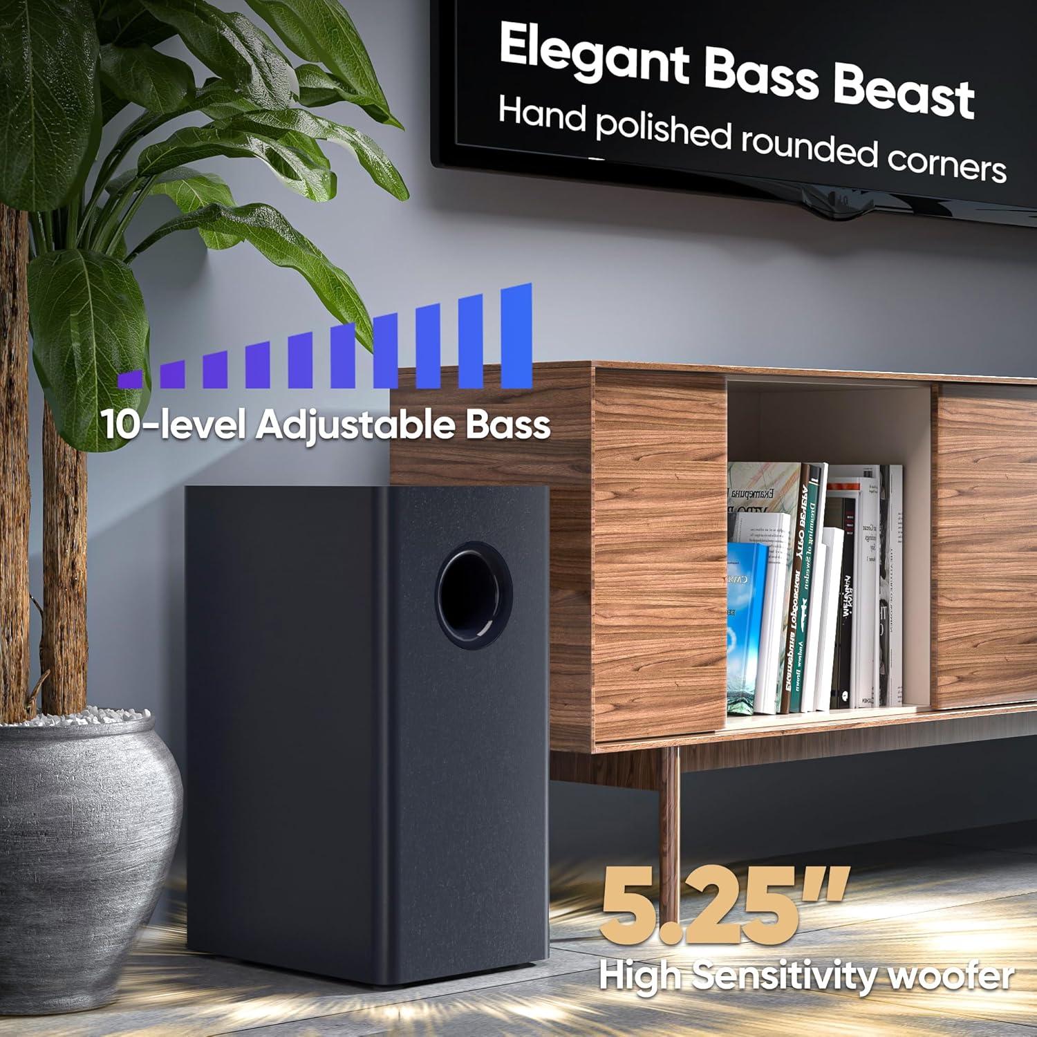 Barra de Sonido Saiyin DS6541SPB 100W con Subwoofer y Bluetooth