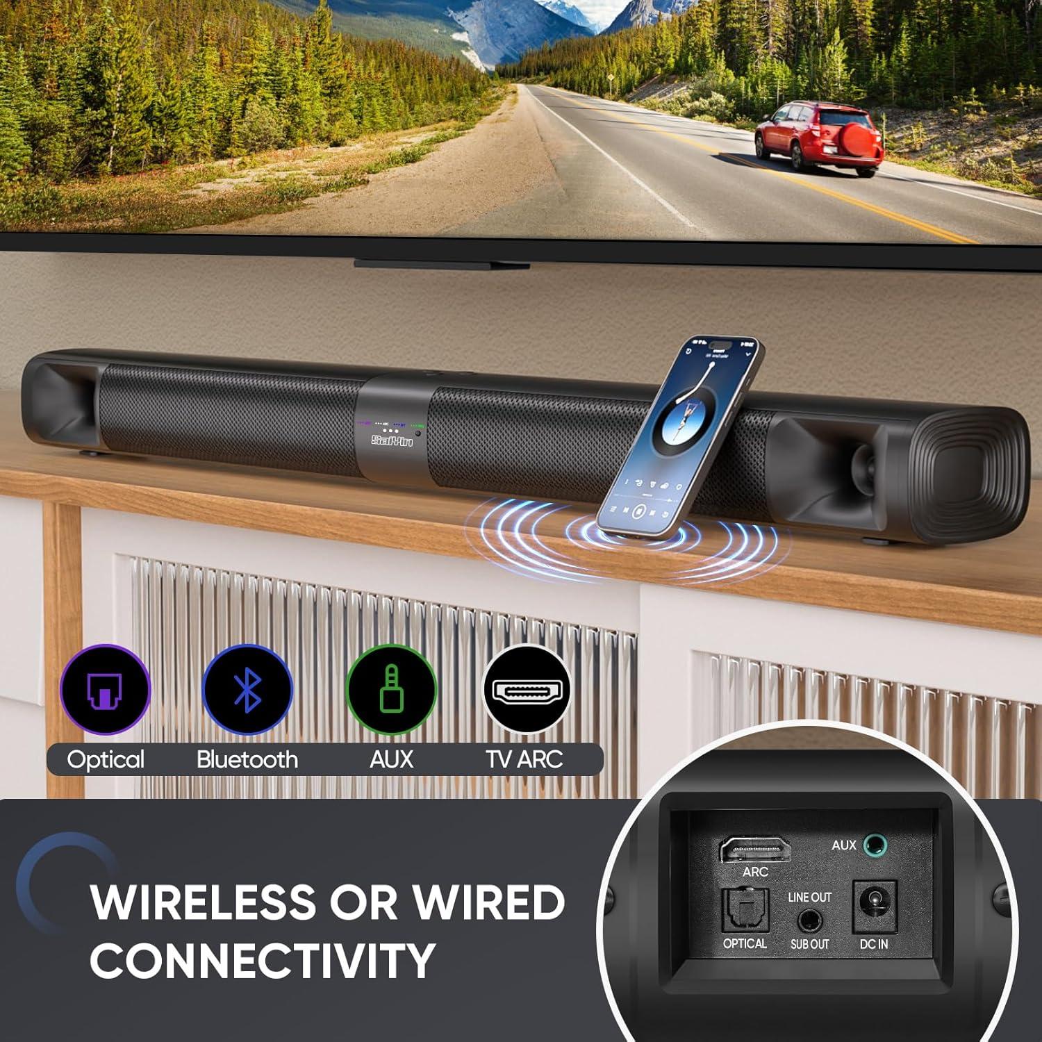 Barra de Sonido Saiyin DS6541SPB 100W con Subwoofer y Bluetooth