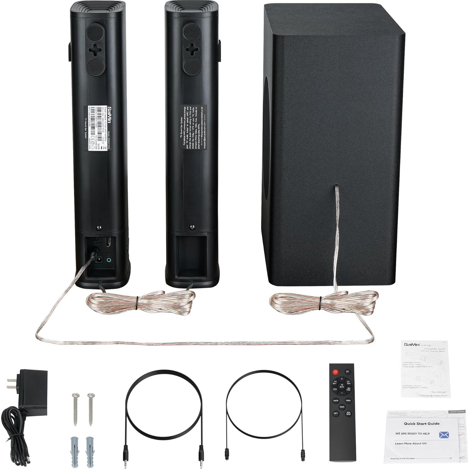 Barra de Sonido Saiyin DS6541SPB 100W con Subwoofer y Bluetooth