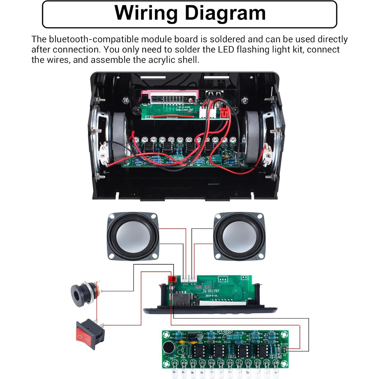 Kit de Altavoz Bluetooth DIY BANRIA con Pantalla Digital y Radio FM