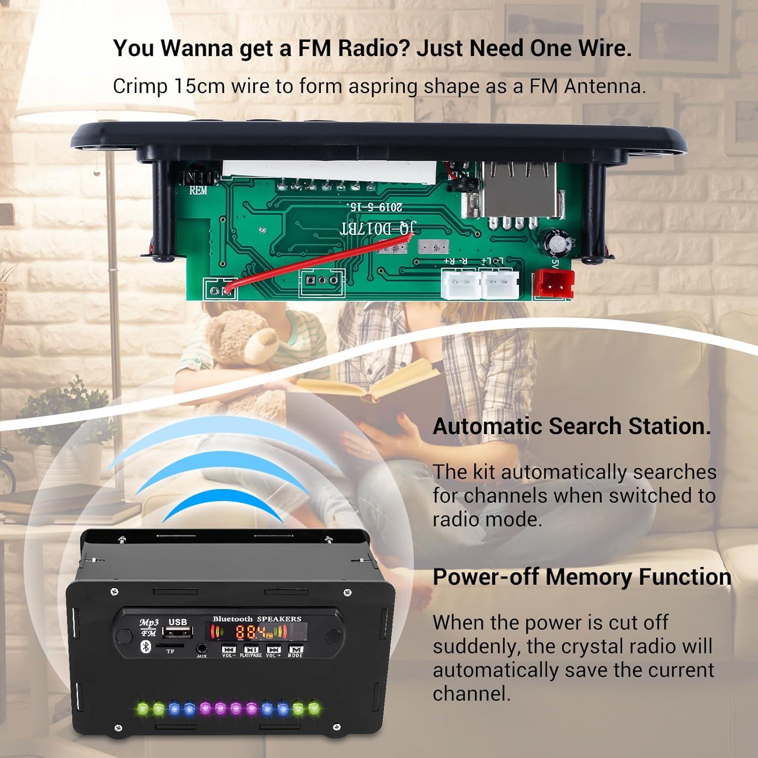 Kit de Altavoz Bluetooth DIY BANRIA con Pantalla Digital y Radio FM