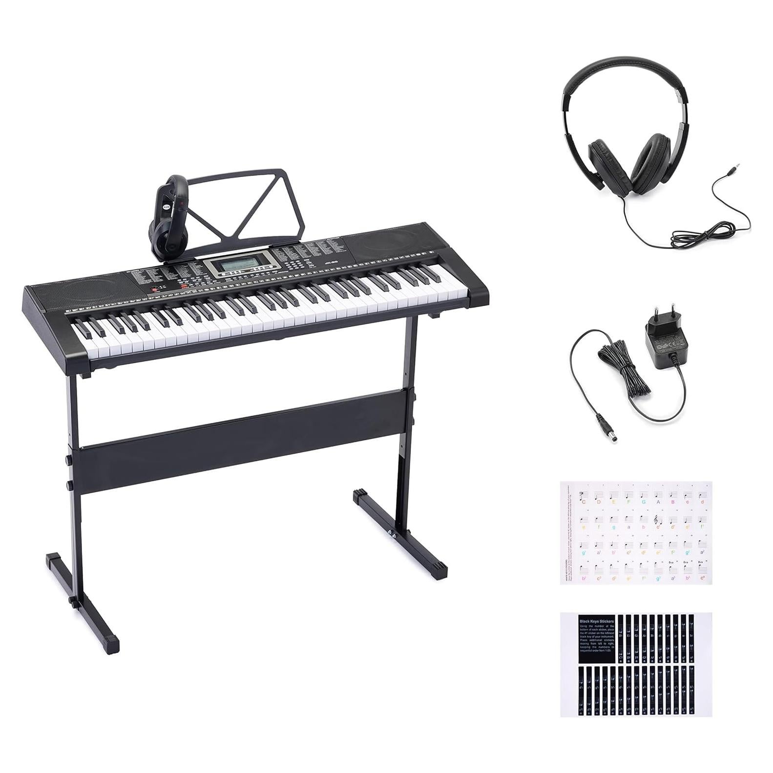 Piano Eléctrico Amazon Basics JK 80 con 61 Teclas y Altavoces