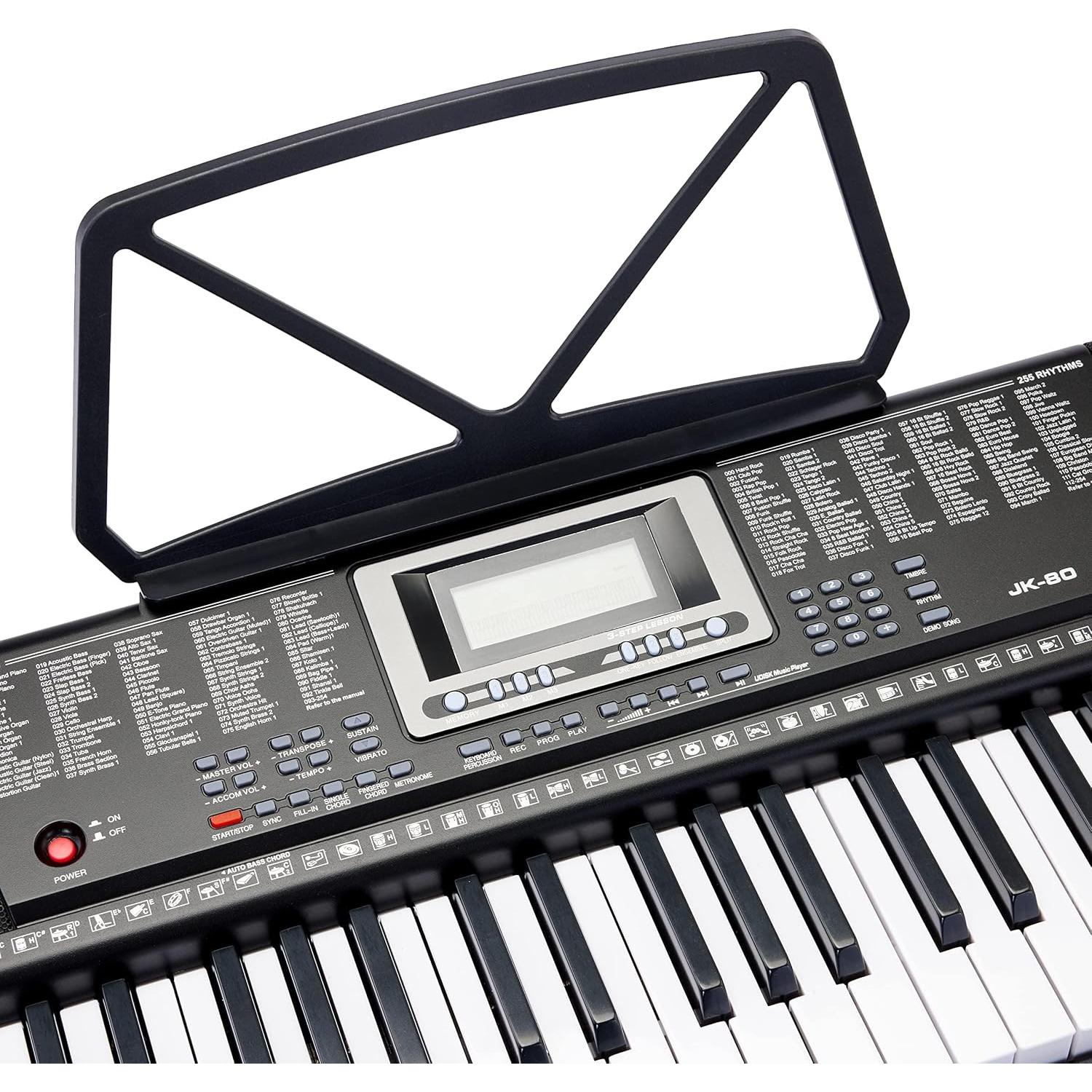 Piano Eléctrico Amazon Basics JK 80 con 61 Teclas y Altavoces