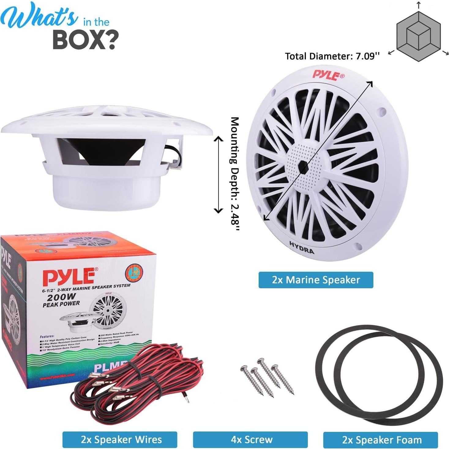 Altavoces Marinos Pyle PLMR62 de 6.5" Impermeables 200W