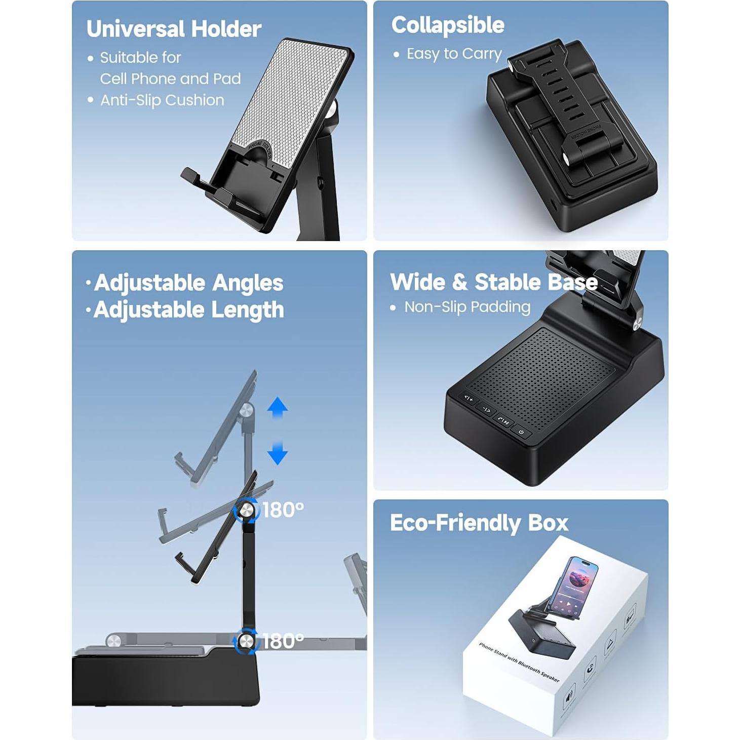 Soporte para Teléfono con Altavoz Bluetooth Kingamei L37 - Sonido HD