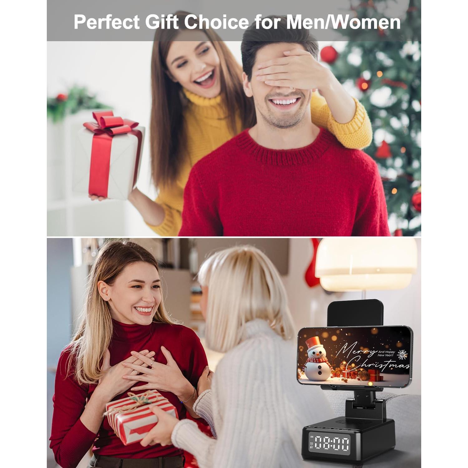 Soporte para Teléfono con Altavoz Bluetooth y Cargador Inalámbrico BQ12