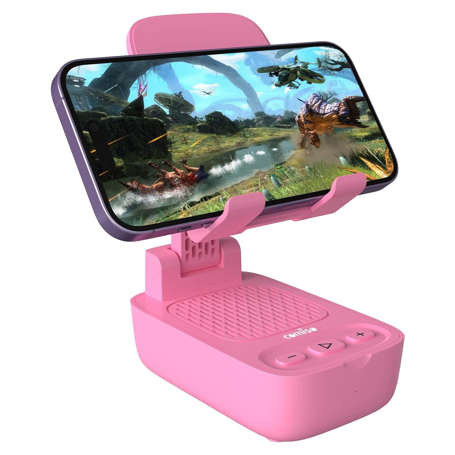 Altavoz Bluetooth Inalámbrico COMISO X8 Rosa con Soporte