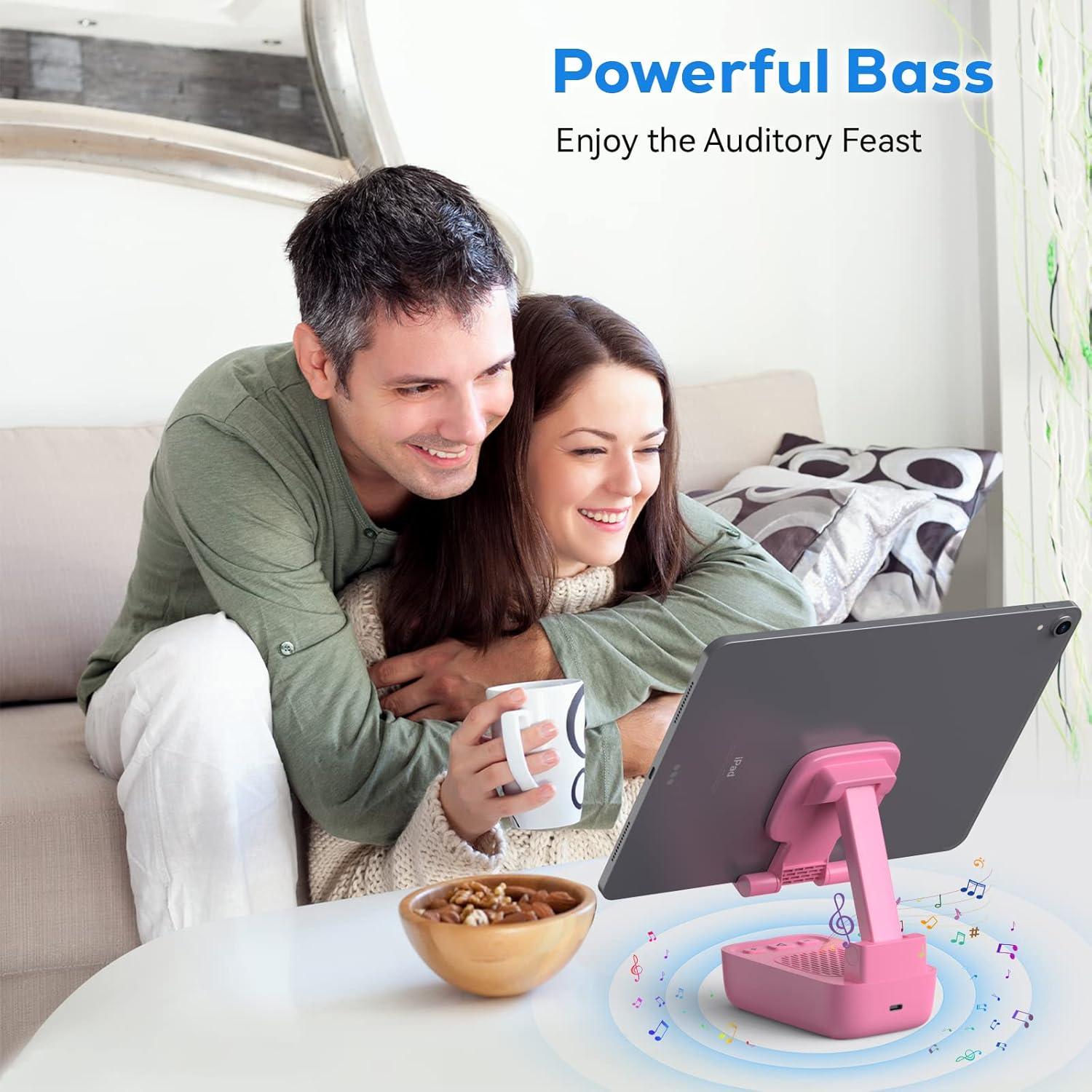 Altavoz Bluetooth Inalámbrico COMISO X8 Rosa con Soporte