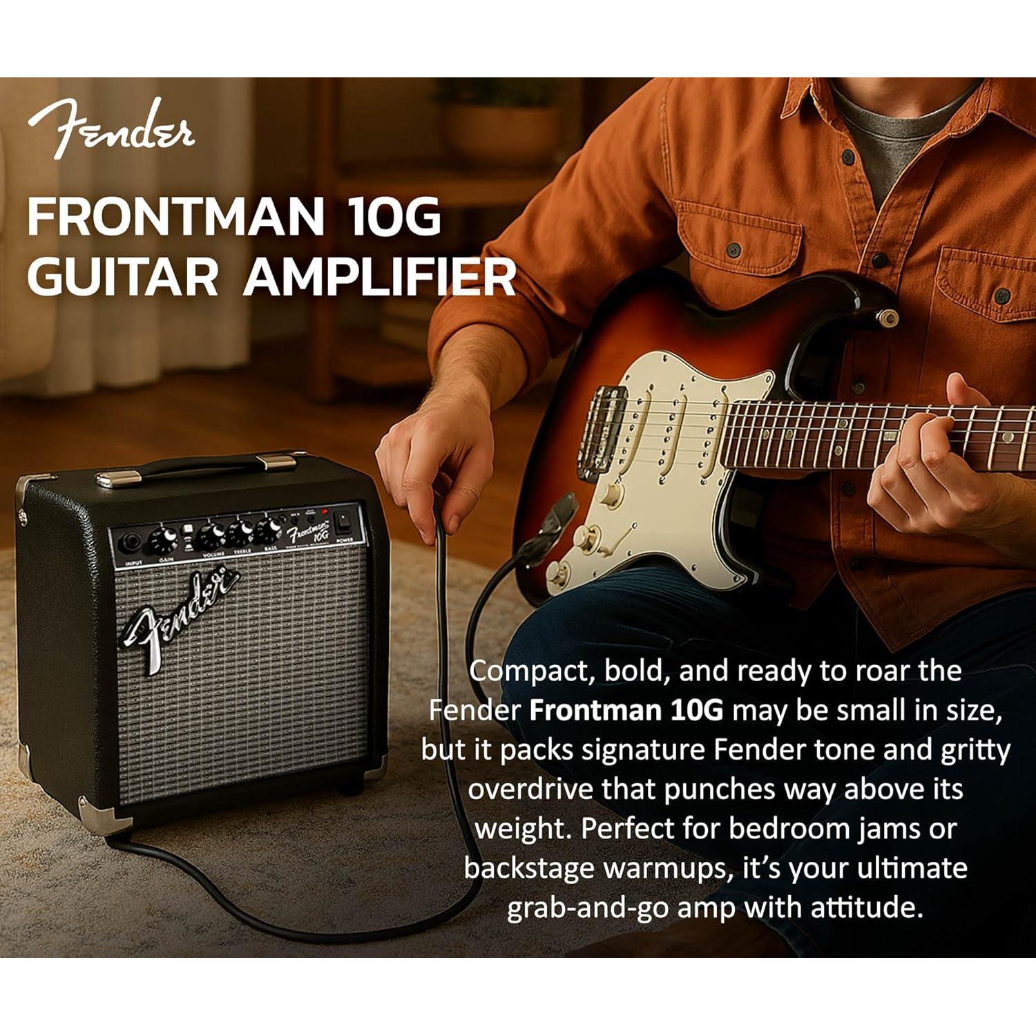Amplificador de guitarra Fender Frontman 10G 10W con cable y 12 púas