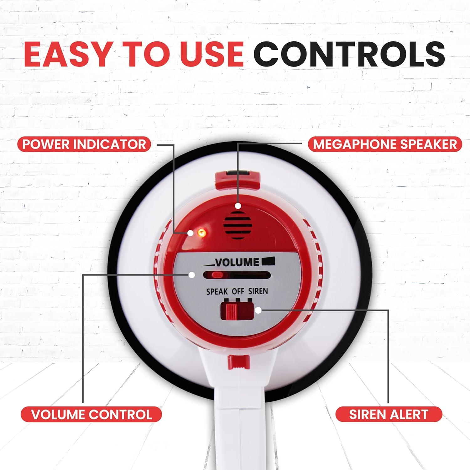 Megáfono Pyle 20W Portátil Blanco - Proyección 800m