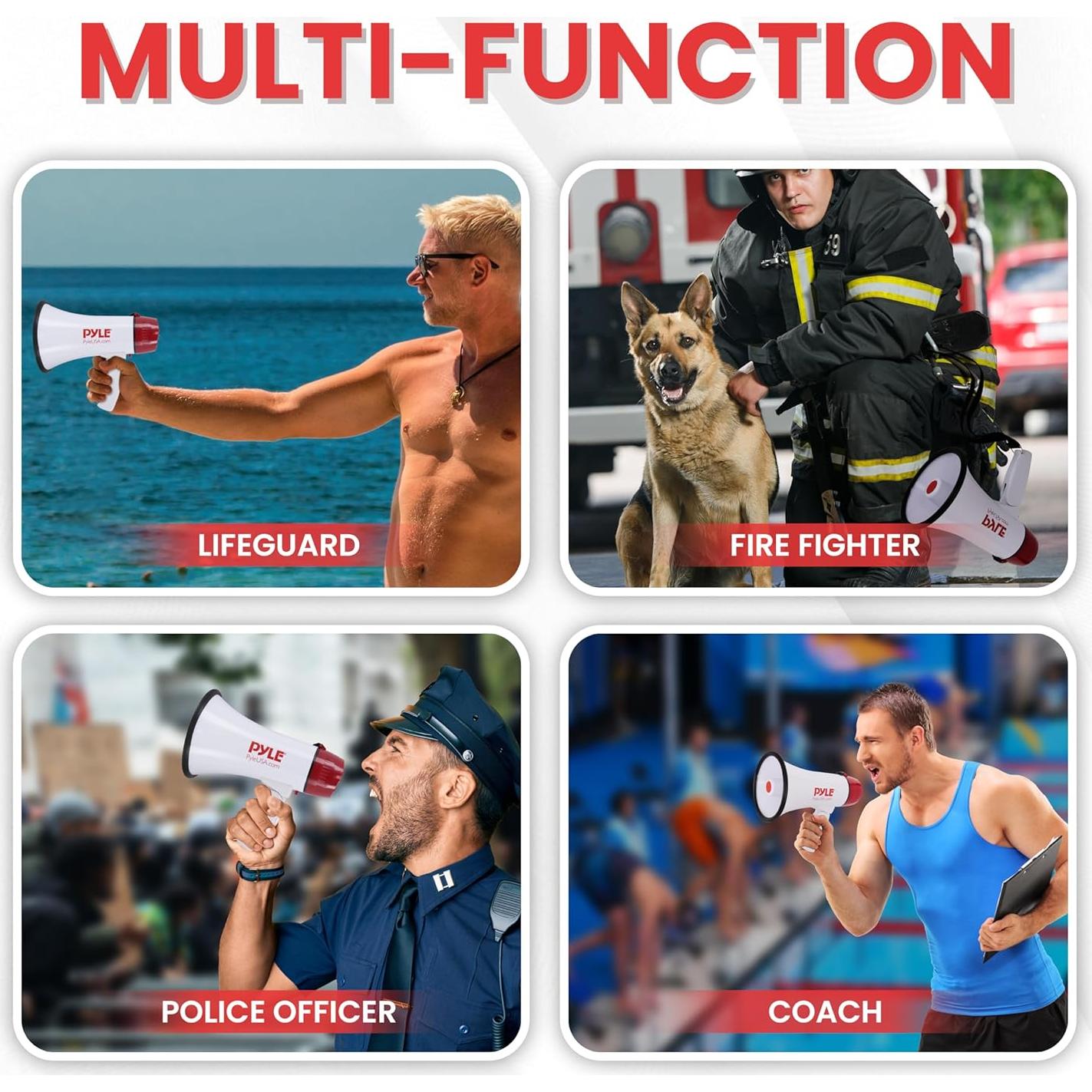 Megáfono Pyle 20W Portátil Blanco - Proyección 800m