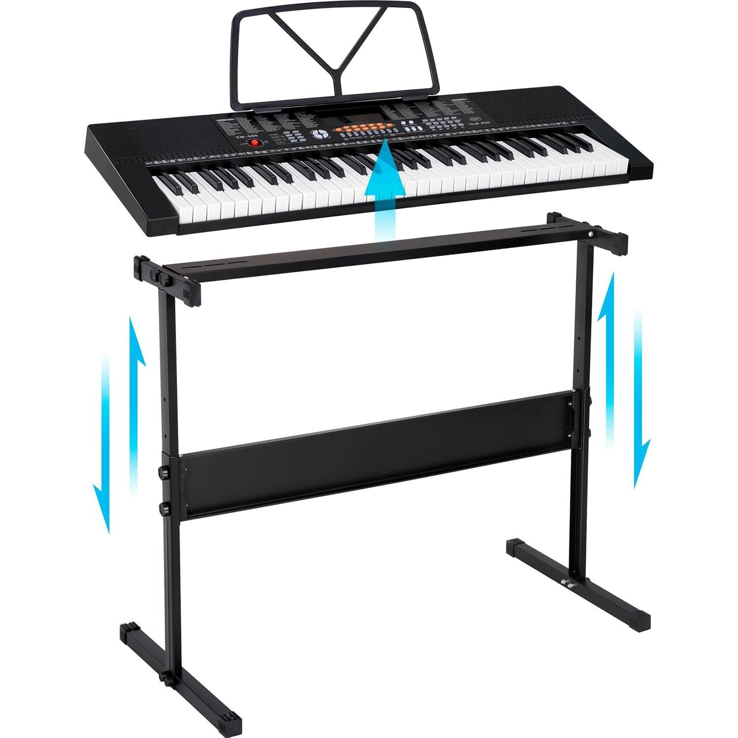 Piano Electrónico ZENY 61 Teclas con Soporte y Auriculares