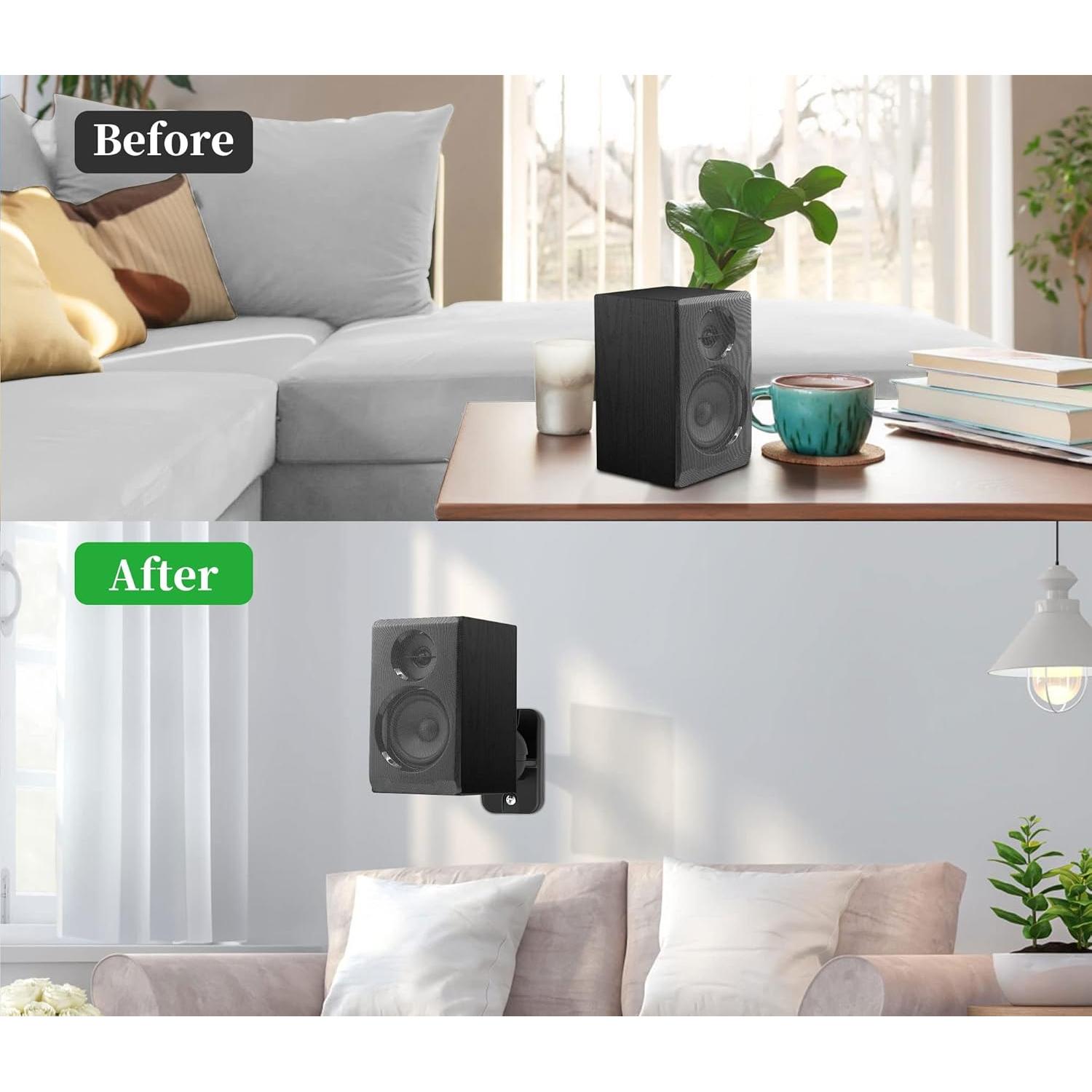Soporte de Pared para Altavoces HomeMount - Ajustable, Negro