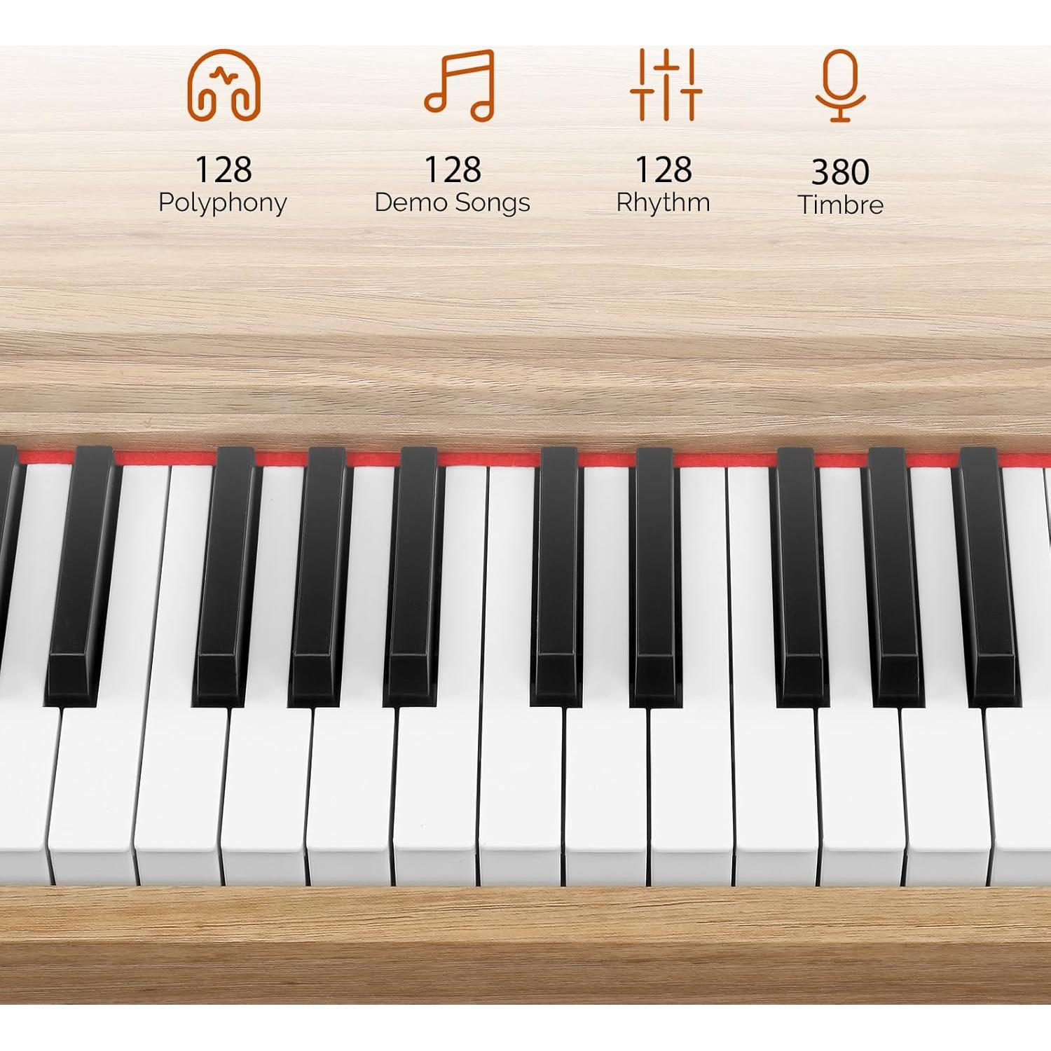 Piano Digital Glarry GPP-108 88 Teclas Semi-Pesadas Bluetooth