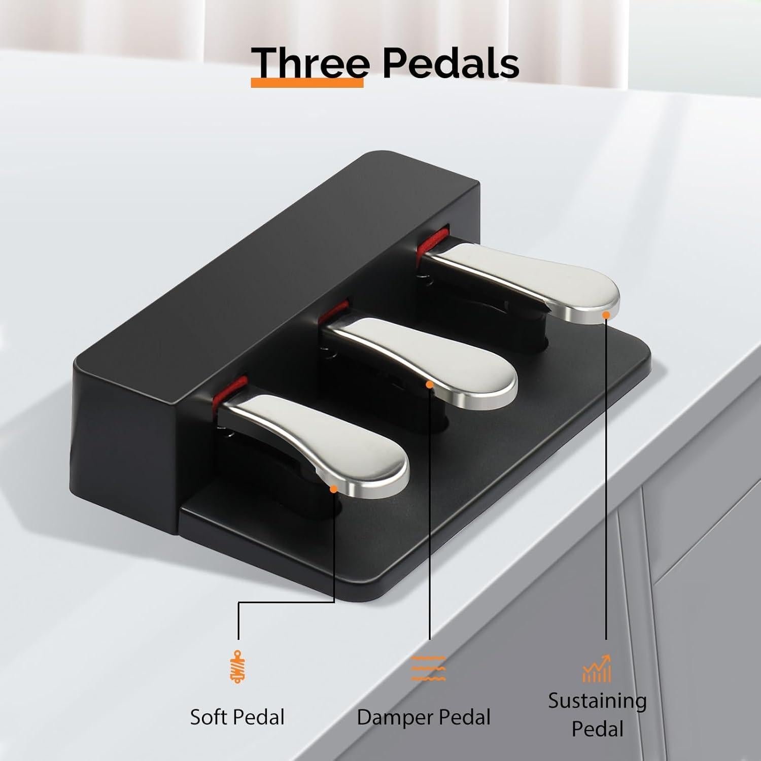 Piano Digital Glarry GPP-108 88 Teclas Semi-Pesadas Bluetooth