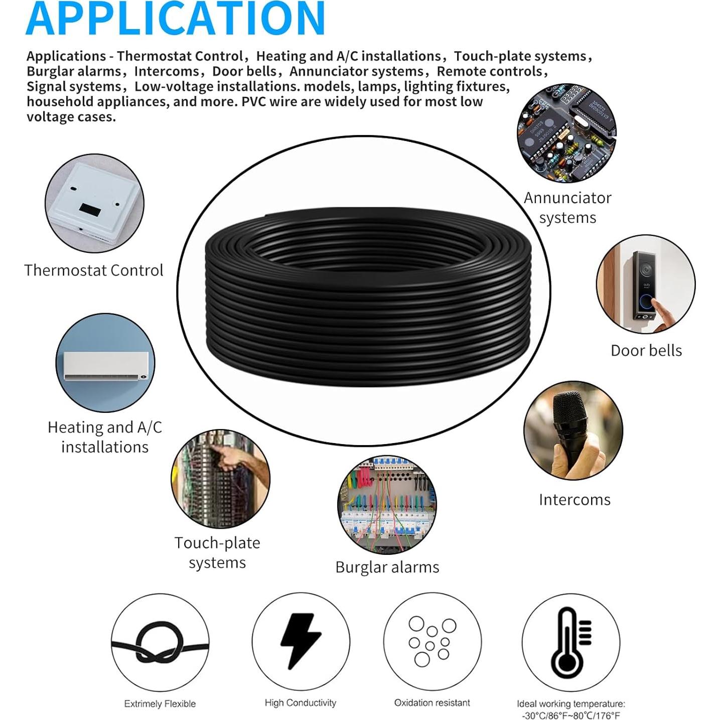 Cable eléctrico 18 AWG 7 conductores ENERJOUR 30.48m para LED