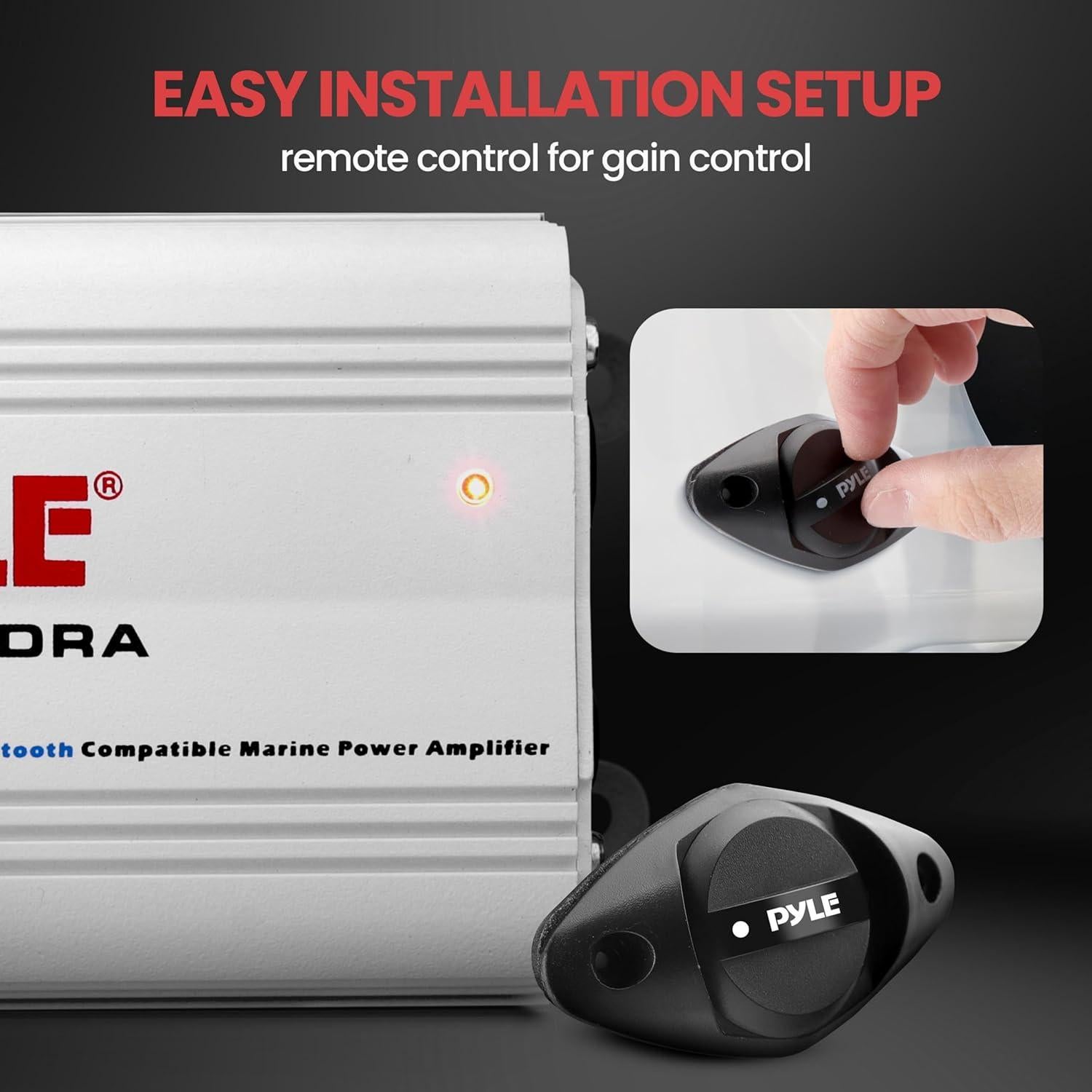 Amplificador Marino Pyle PLMRMB4CW 4 Canales 200W Bluetooth