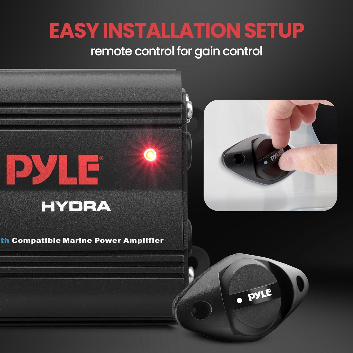 Amplificador Marino Pyle PLMRMB2CB 2 Canales 200W Bluetooth