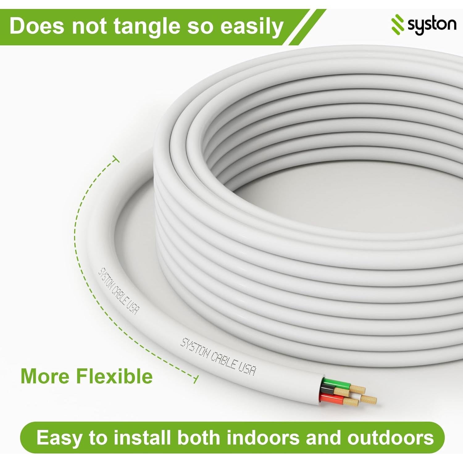 Cable de Audio SYSTON 16/4 OFC 30.48 m Blanco para Altavoces