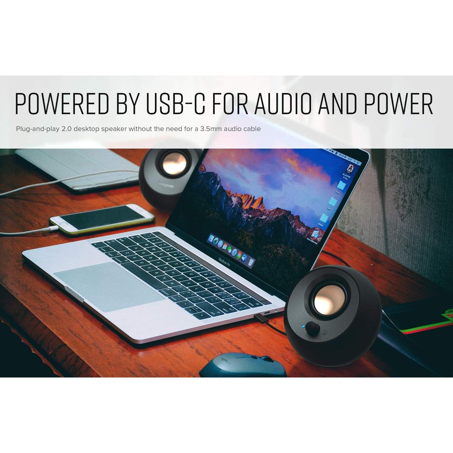 Altavoces Creative Pebble V3 2.0 Bluetooth USB-C 8W RMS Negro