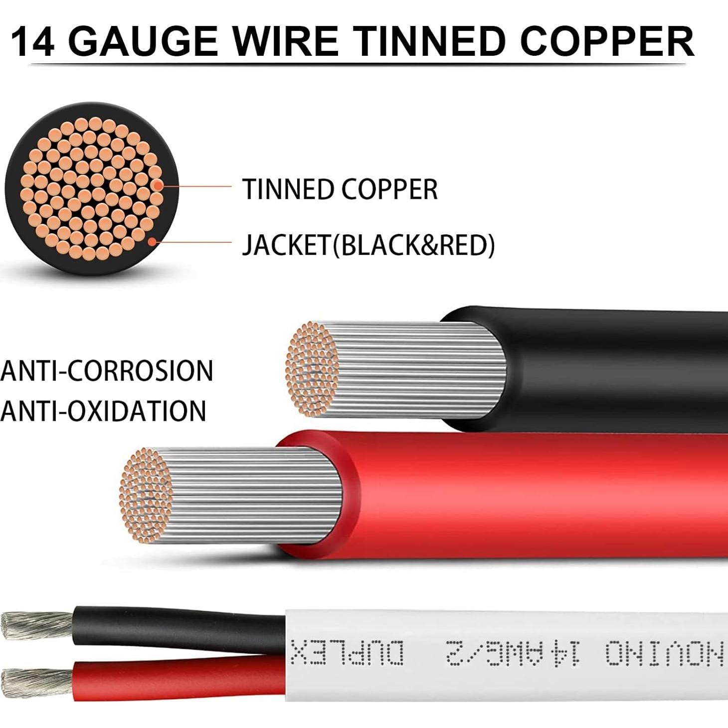 Cable Marino Dúplex 14 AWG 30.48 m Cobre Estañado NOVINO