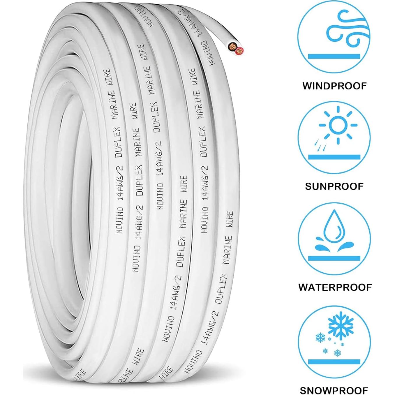 Cable Marino Dúplex 14 AWG 30.48 m Cobre Estañado NOVINO