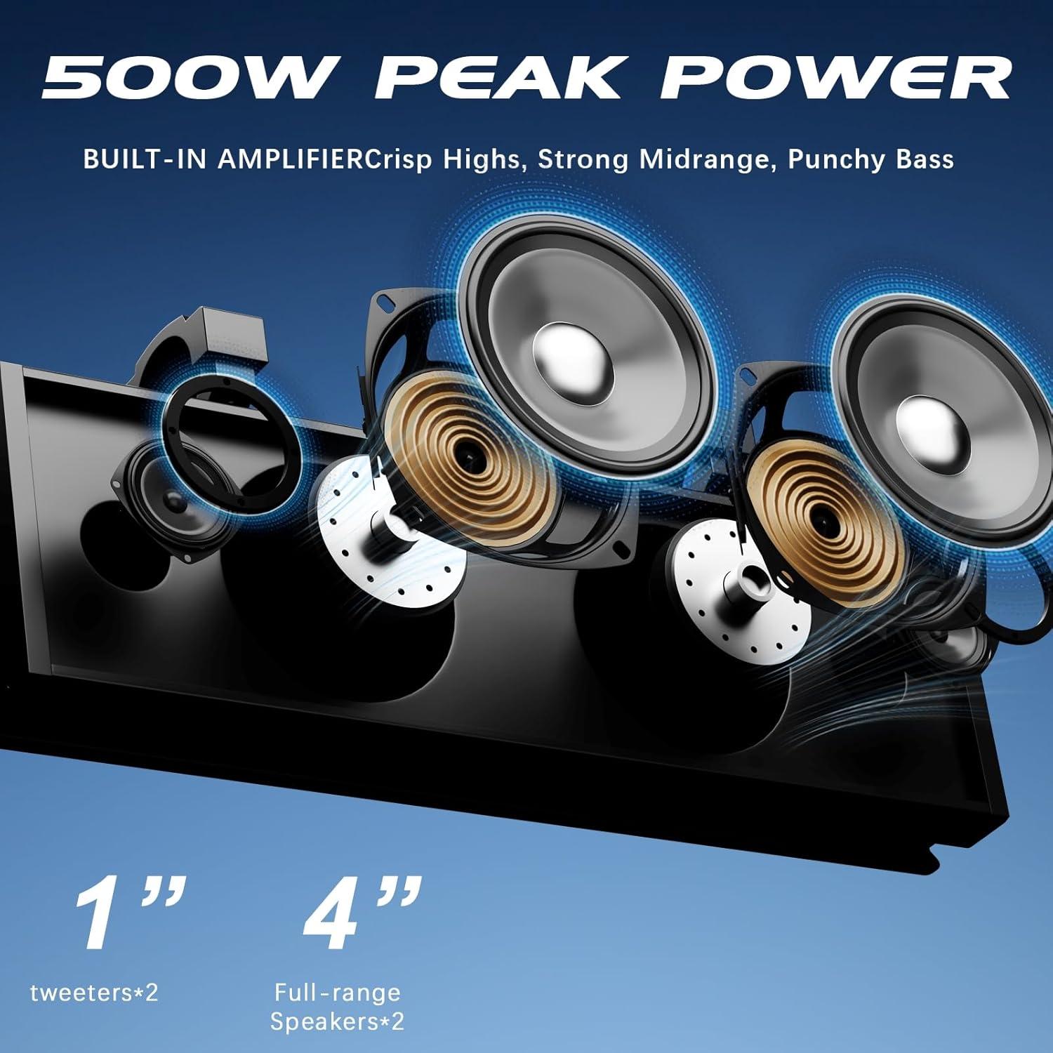 Barra de Sonido UTV KORBROS MT4100 Bluetooth 43cm IP66