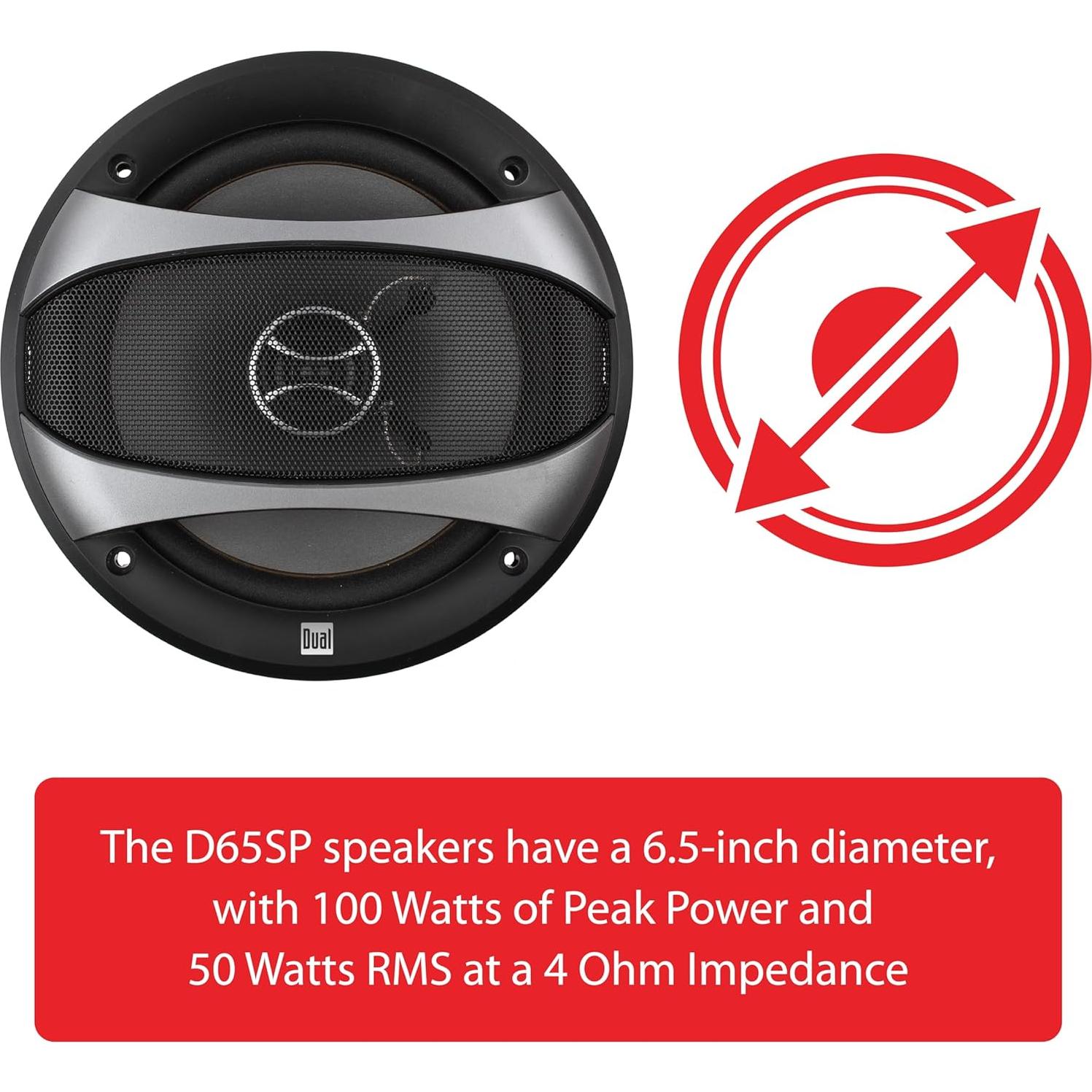 Altavoces Coaxiales Dual D65SP 6.5" 100W 4 Ohmios