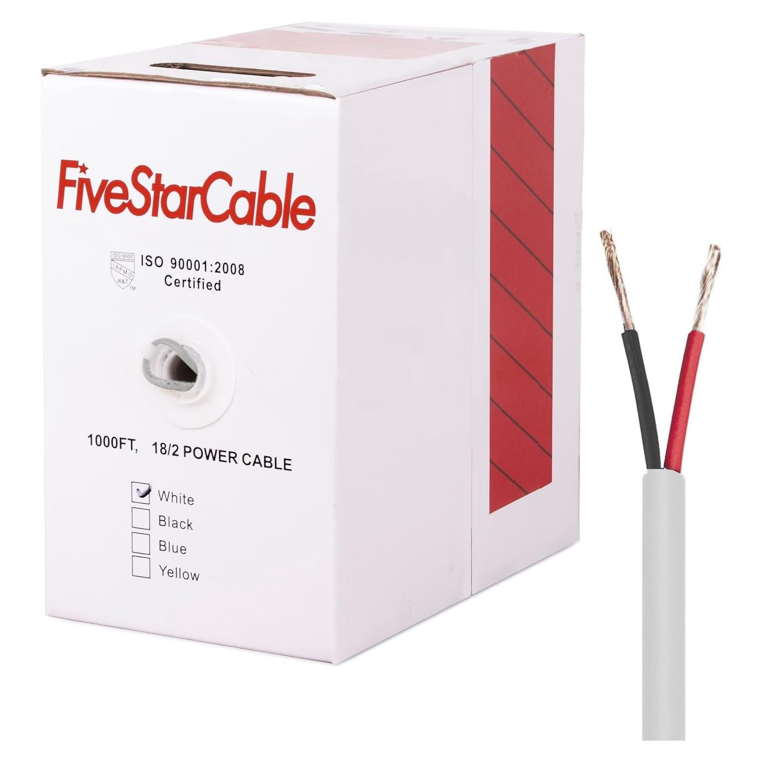 Cable Bajo Voltaje Trenzado 18 AWG 1000 pies PVC Five Star