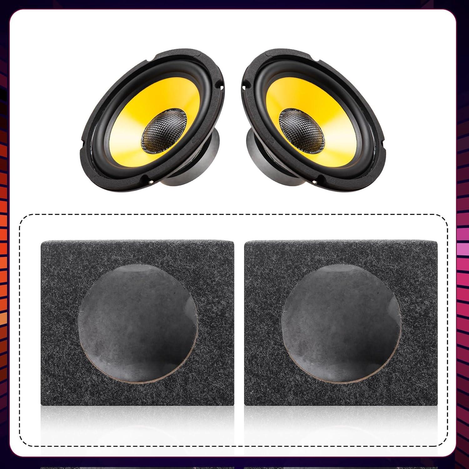 Caja de Altavoz para Coche BBTO 2 Pcs 6.5" Estilo Angulado