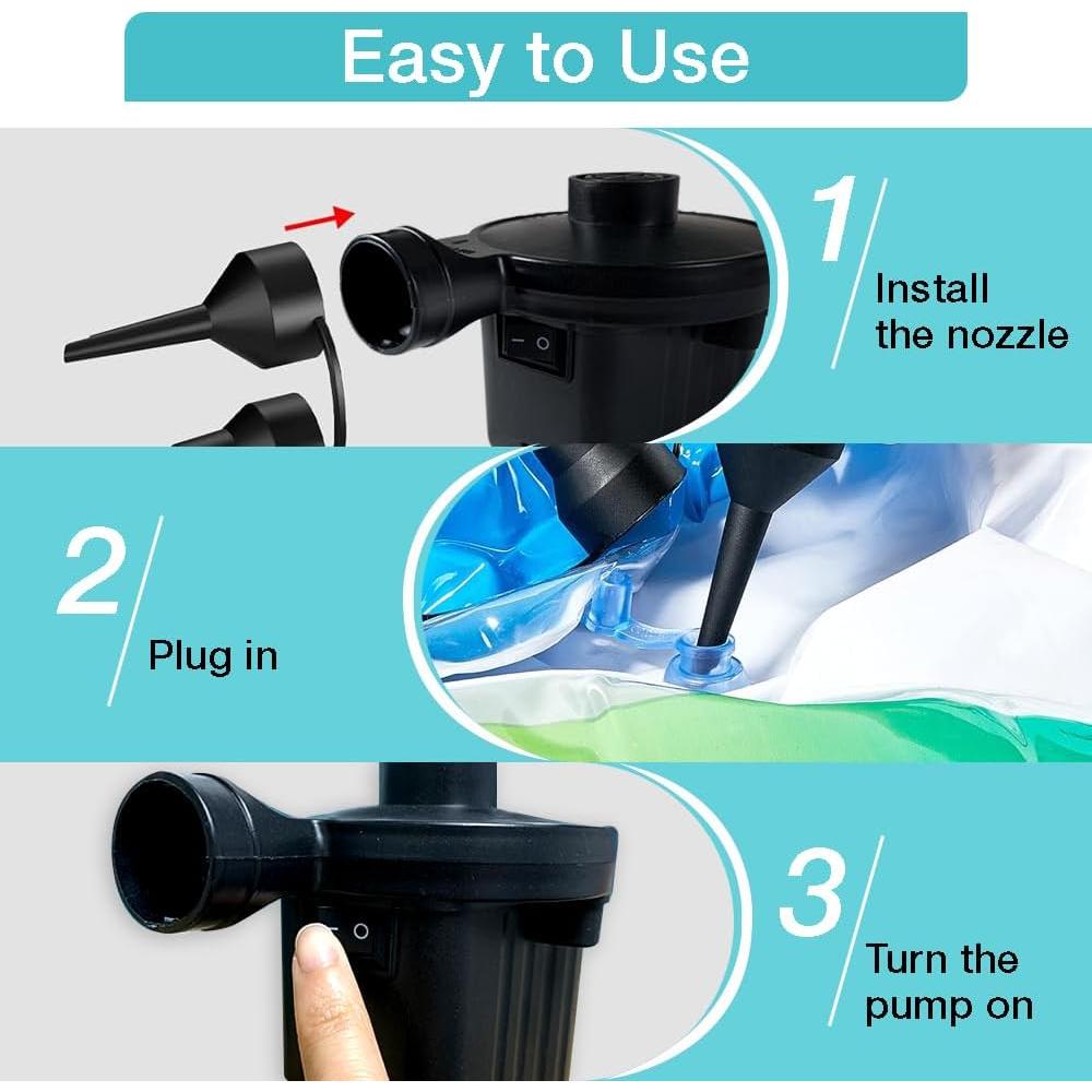 Bomba de Aire Eléctrica Inscool Portátil 3 Boquillas 0.34kg