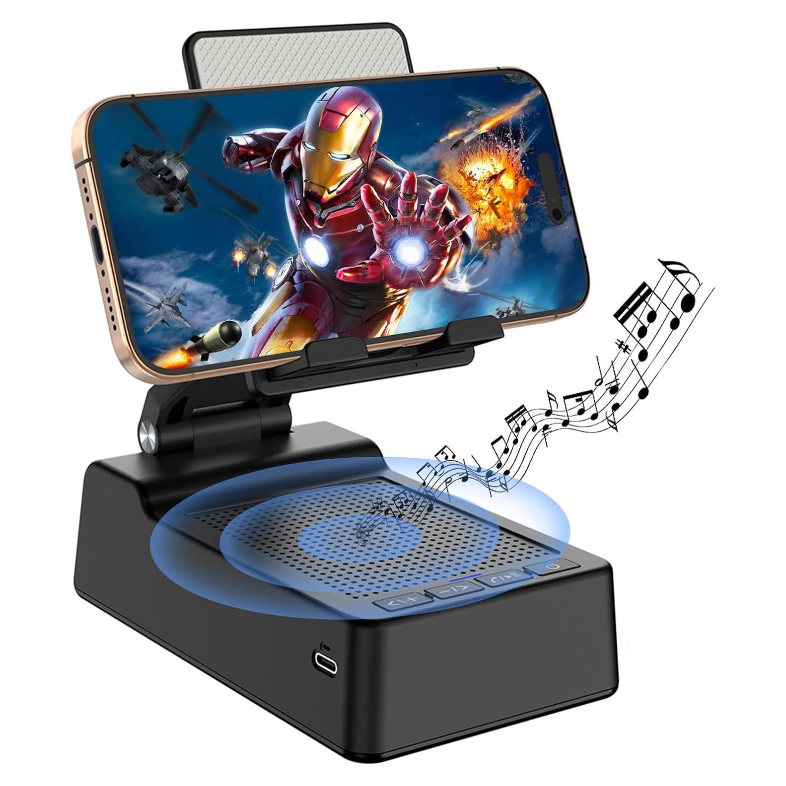 Soporte para Teléfono con Altavoz Bluetooth Fanlory Negro