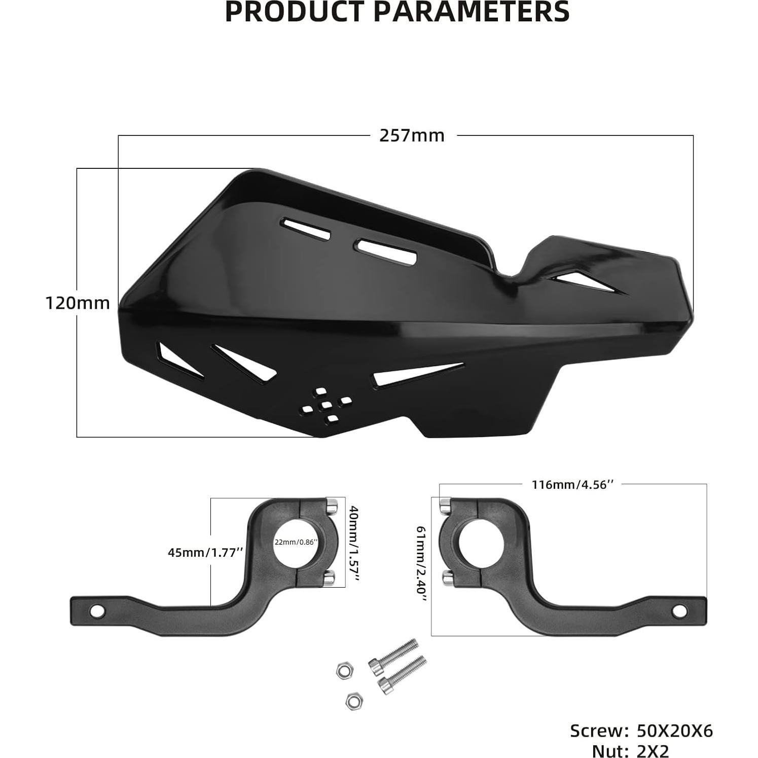 Protectores de Manos PRO CAKEN Nylon 22mm y 28mm Negros