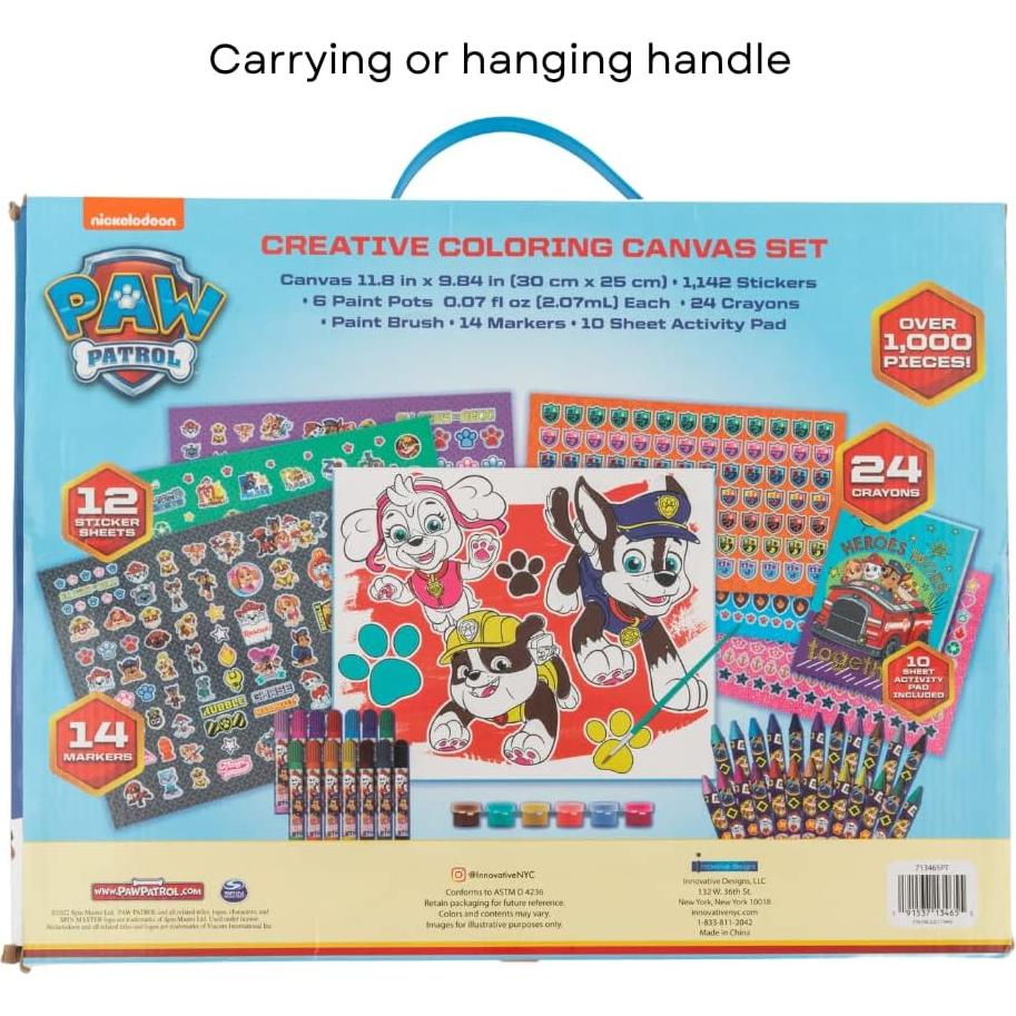 Conjunto de pintura Paw Patrol 1201 piezas para niños