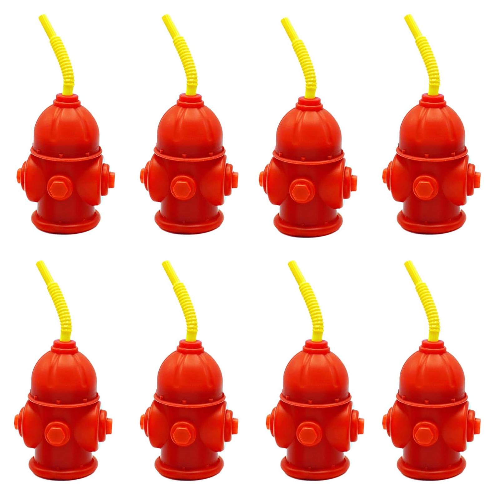 Tazas de Hidrante 4E's Amarillo 10 Piezas 354 ml Fiesta Bombero