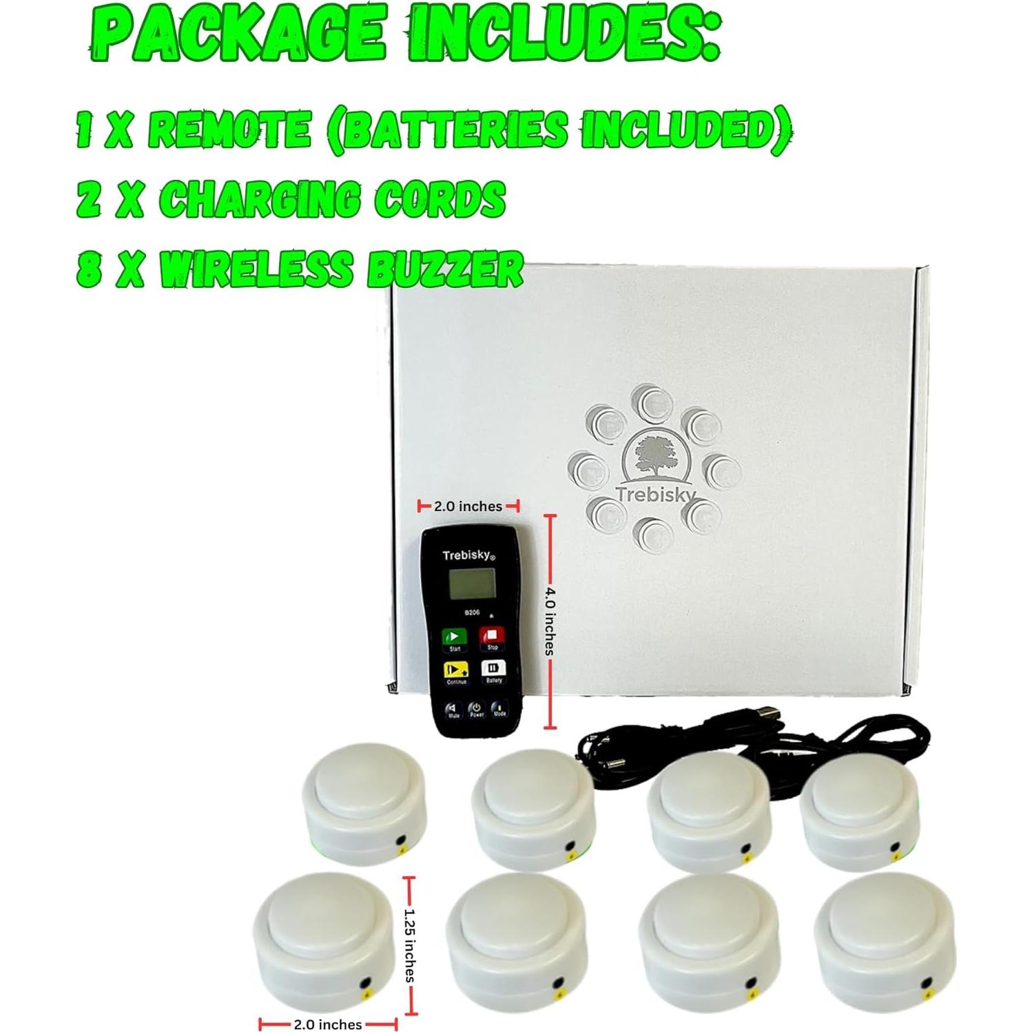 Sistema de Timbre Inalámbrico Trebisky para Juegos 8 Jugadores