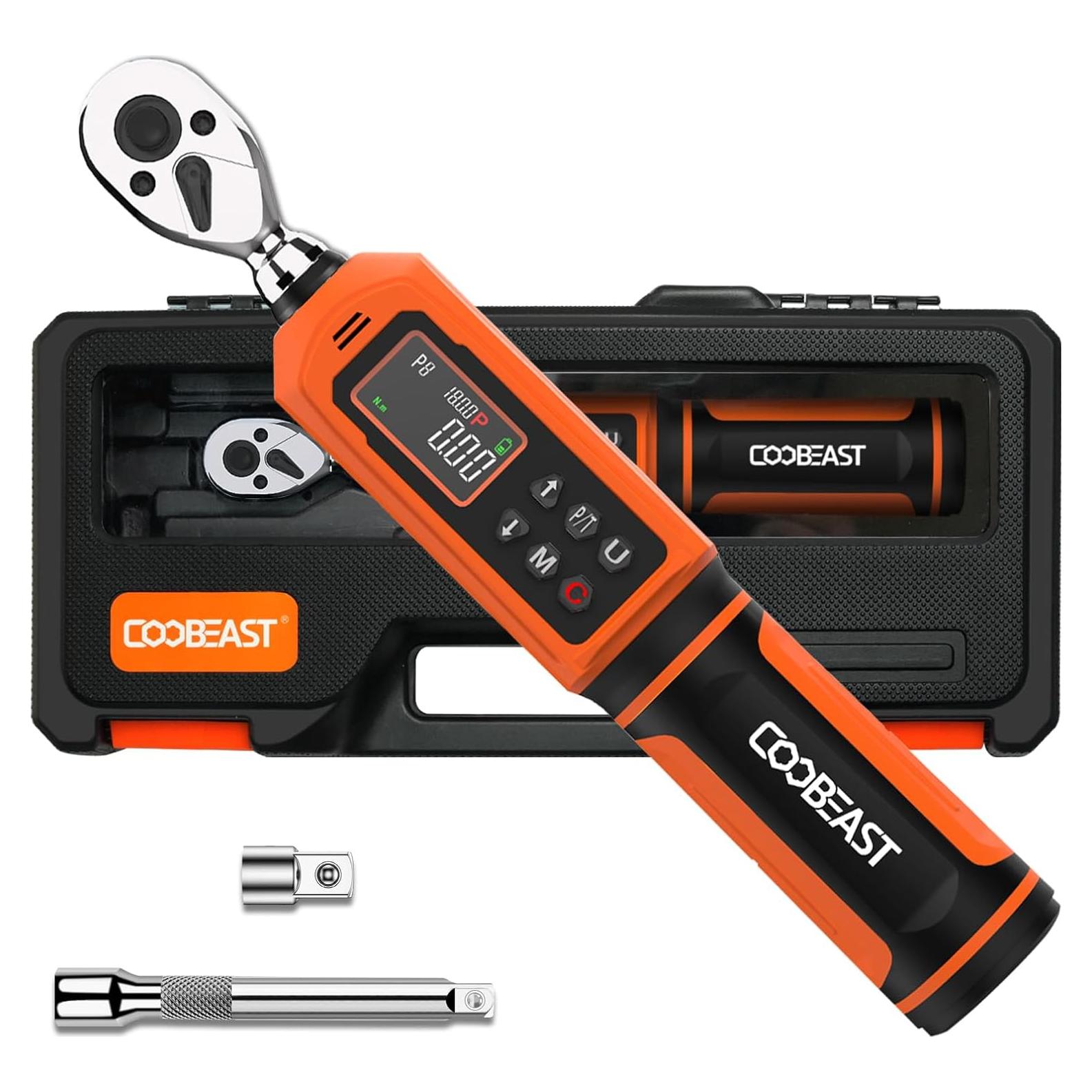 Llave de Torque Digital 1/4" Coobeast 0.45-30Nm con Pantalla LCD