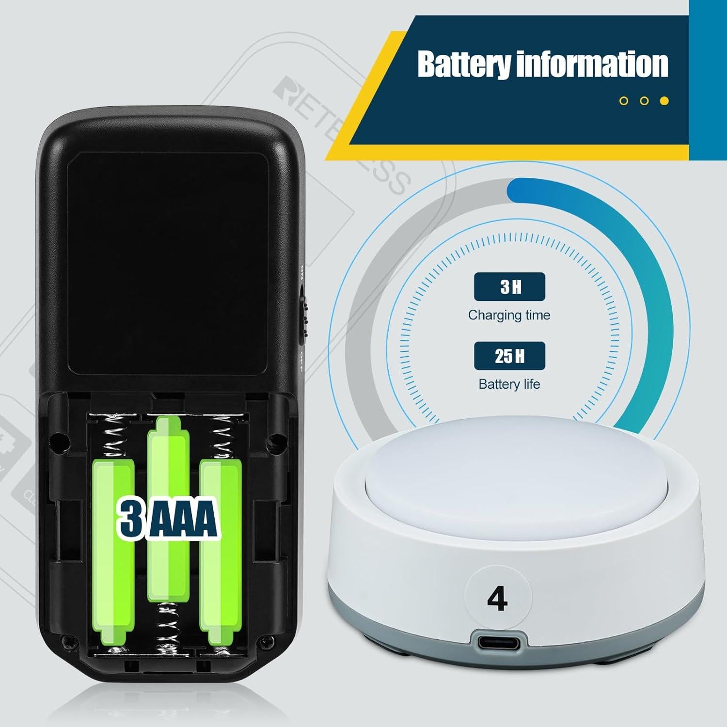 Zumbadores de Trivia Retekess TM102 para 4 Jugadores - Inalámbricos