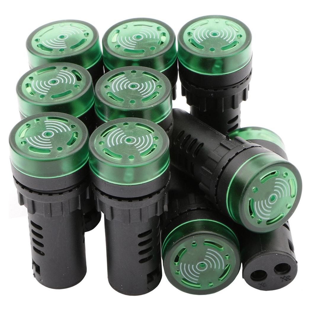 Luz de Alarma Intermitente Verde 22mm 24V NewZoll - 10 Pcs