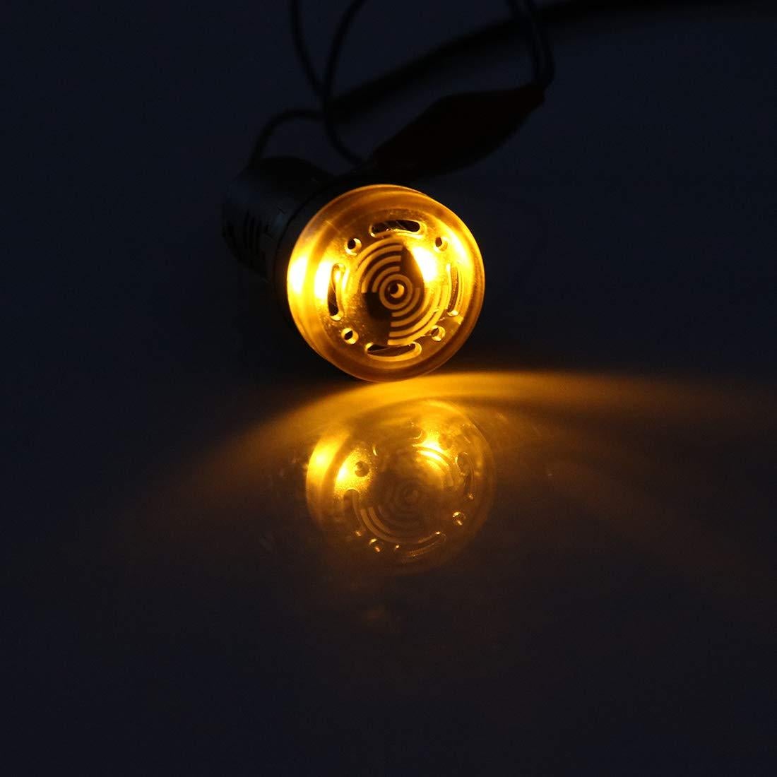 Luz Indicadora LED Amarilla con Buzzer uxcell 24V 22mm