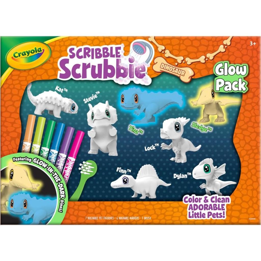Paquete Crayola Scribble Scrubbie 7 Dinosaurios y Marcadores